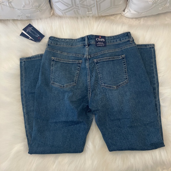 NWT Chaps Blue Jeans/Embroidered/Slimming Fit/Slim Leg - Picture 2 of 16